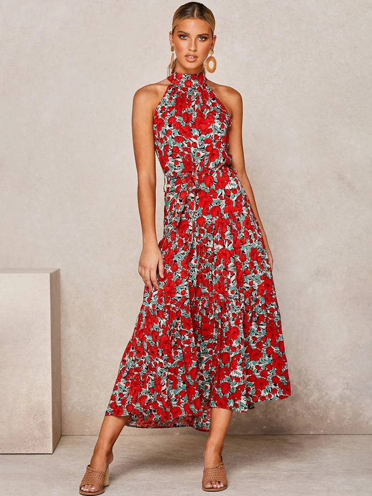 Sleeveless Halter Dress