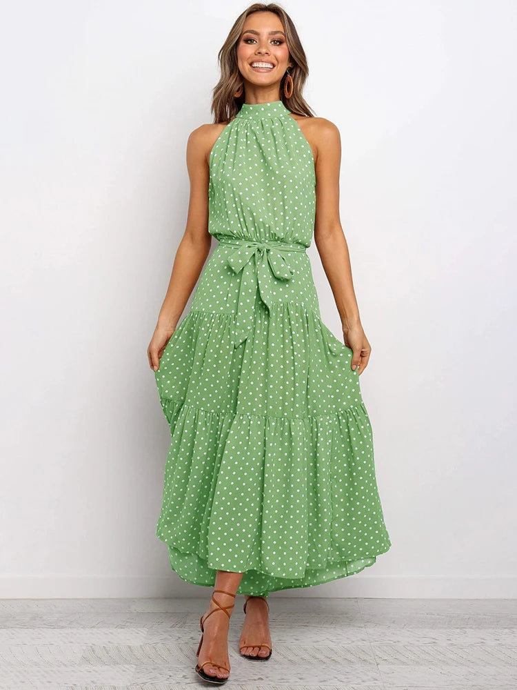 Sleeveless Halter Dress