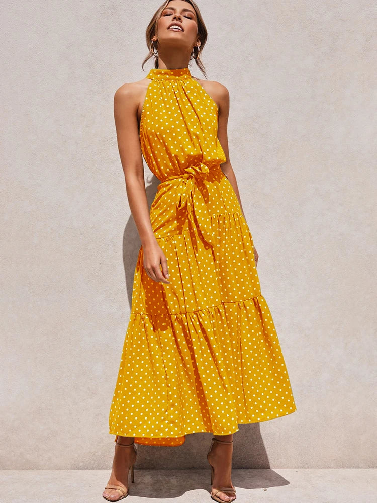 Sleeveless Halter Dress