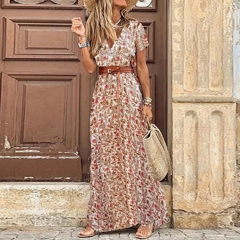 Short Sleeve Paisley Dress